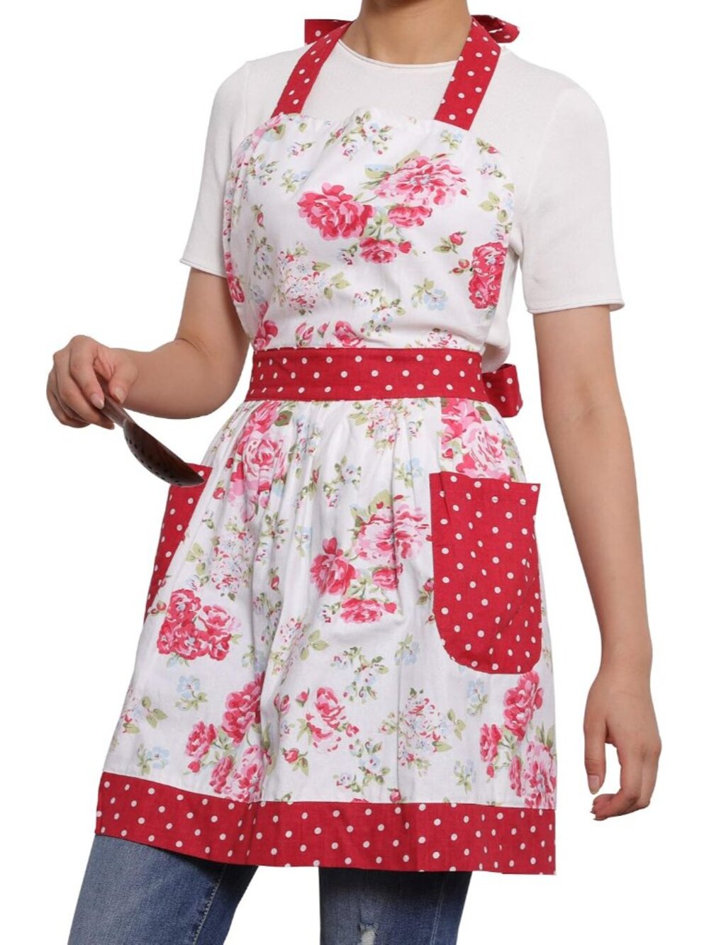Kitchen Aprons for Women with Pockets,Cooking Aprons for Women